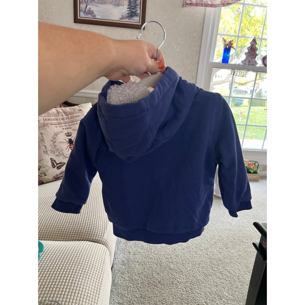 Baby Boden tracker appliqué‎ zip-up boys fleece lines 12-18 months - Picture 2 of 4